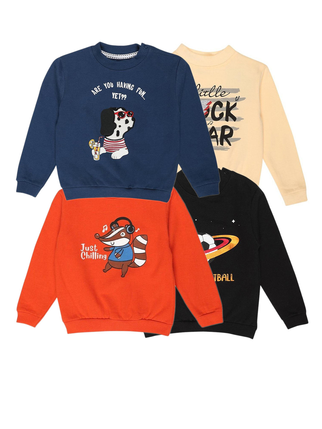 

The Mom Store Kids Set of 4 Printed Sweatshirt, Multi