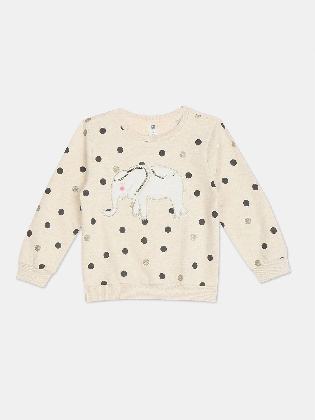 

Cherokee Girls Beige Printed Sweatshirt