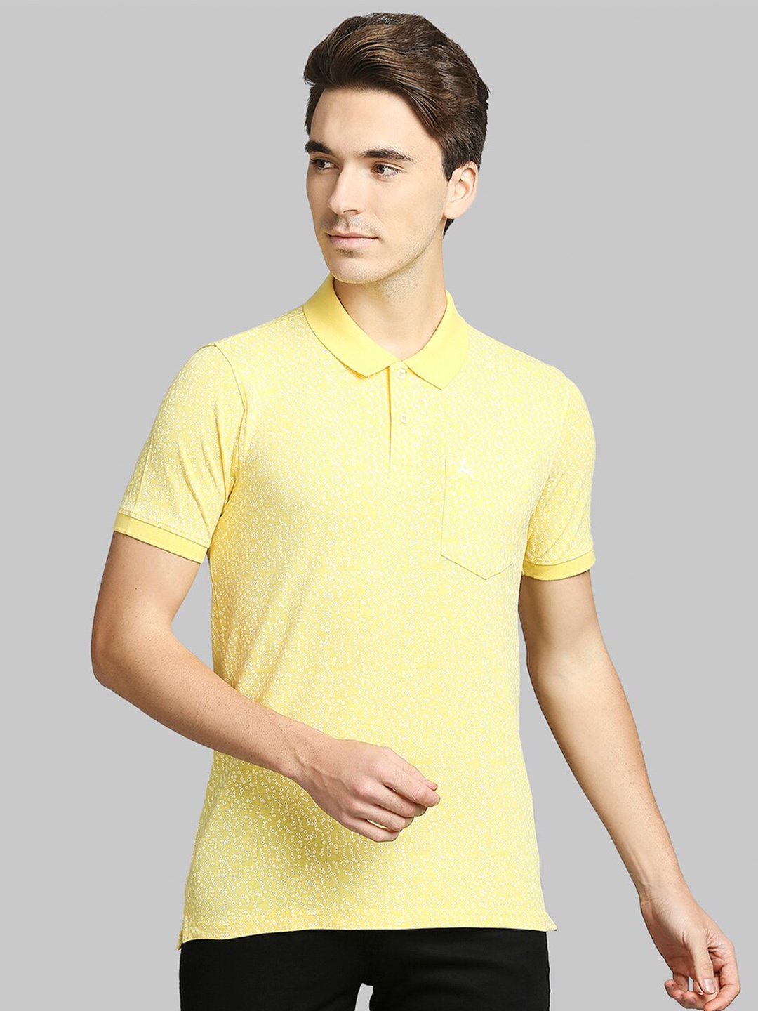 

Parx Men Yellow Solid Polo Collar T-shirt