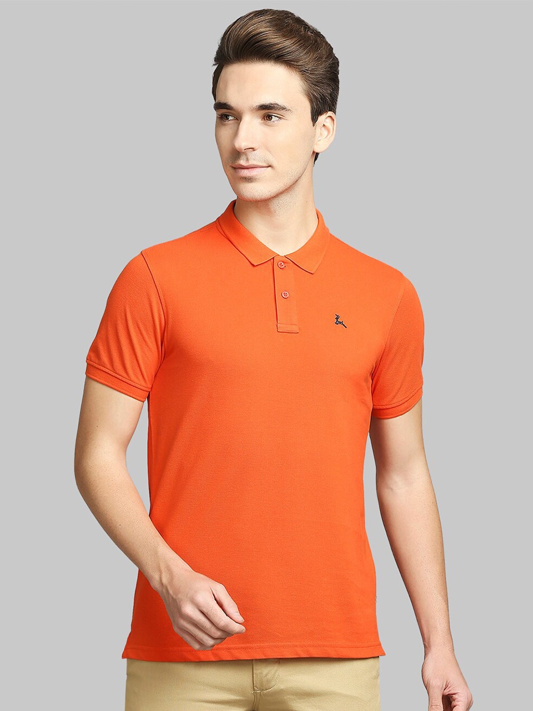 

Parx Men Orange Polo Collar T-shirt