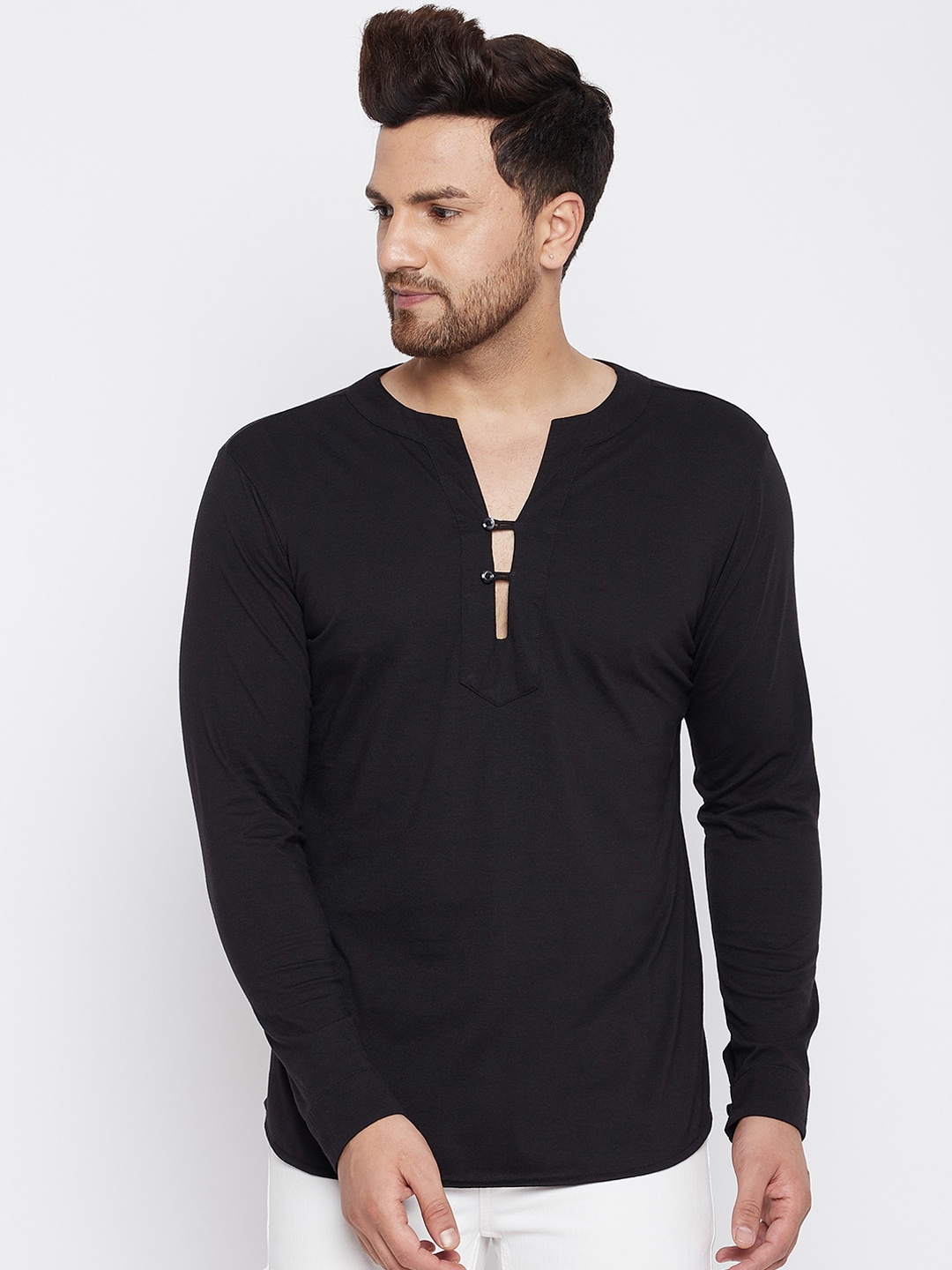 

CHILL WINSTON Men Black Kurta