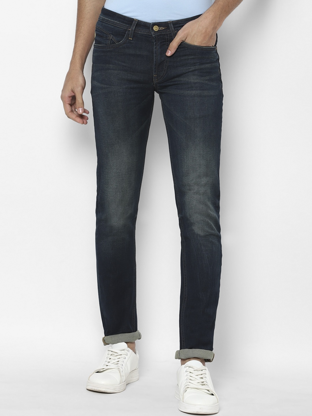

Allen Solly Men Navy Blue Skinny Fit Heavy Fade Stretchable Jeans