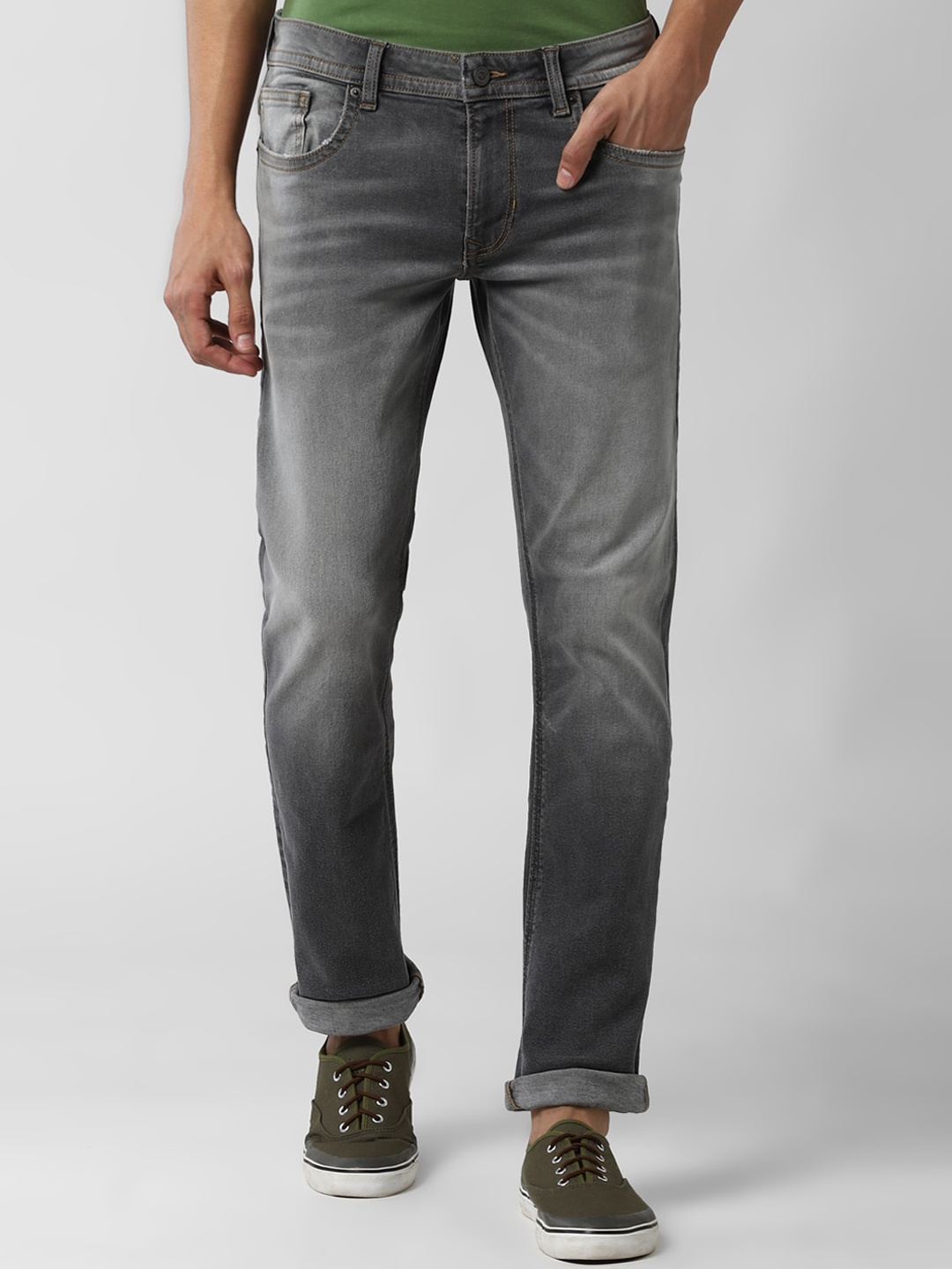 

Peter England Casuals Men Grey Slim Fit Heavy Fade Jeans