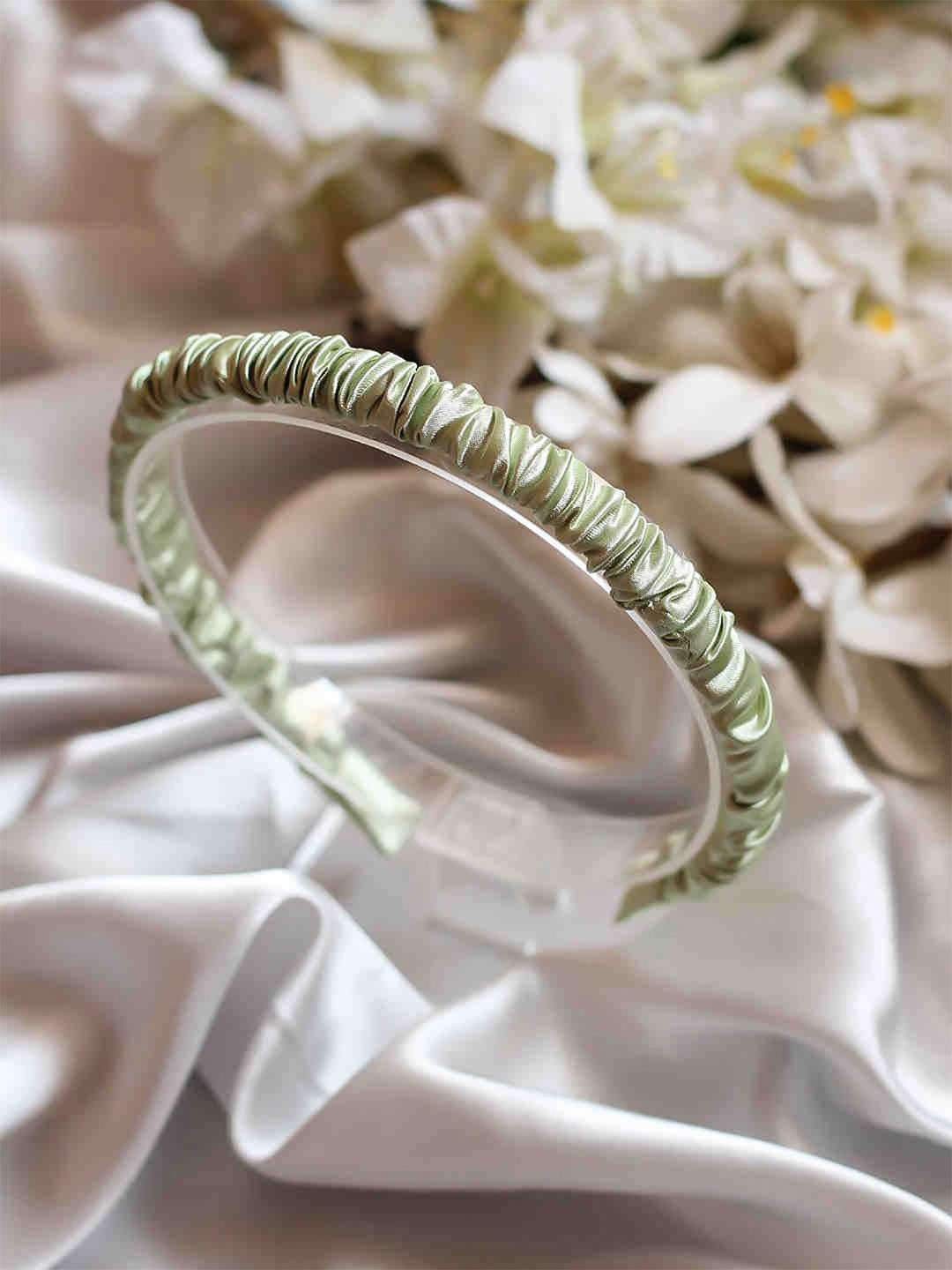 

Bellofox Women Green Fabric Crinkled Headband