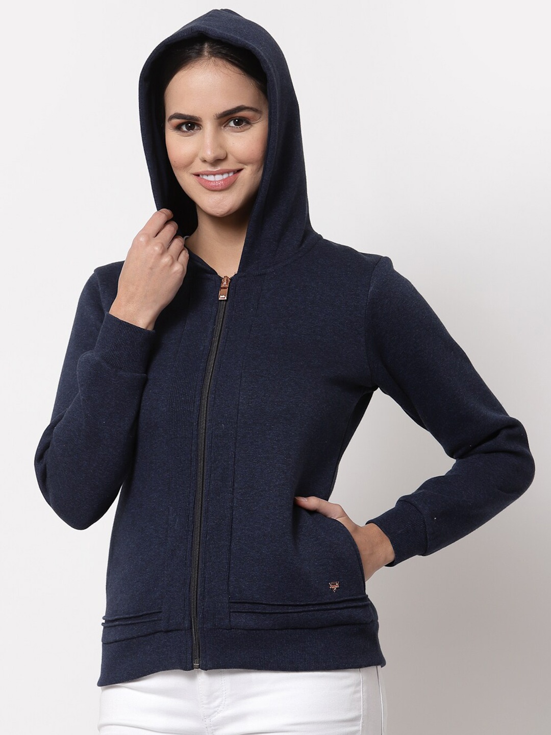 

Juelle Women Navy Blue Hooded Sweatshirt