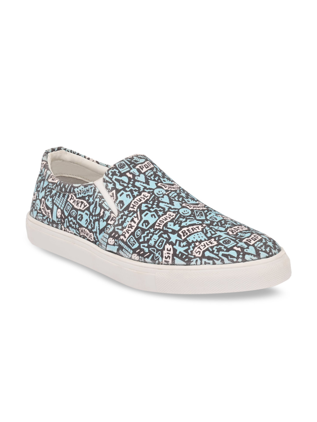 

KLEAT Men White Printed Slip-On Sneakers