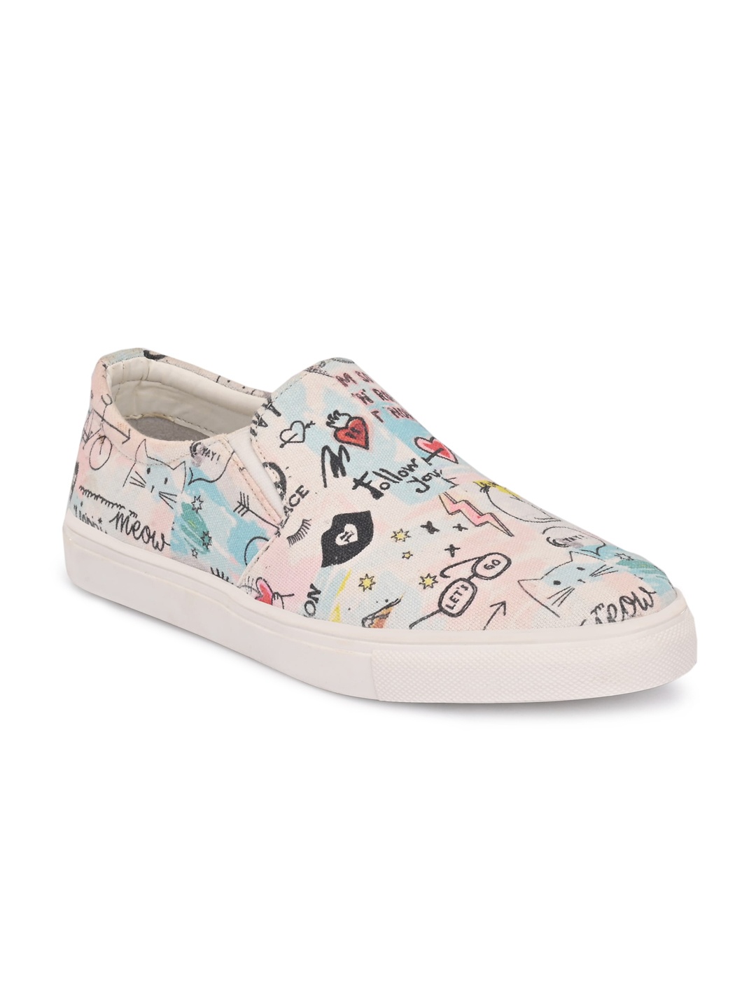 

KLEAT Men Multicoloured Printed Slip-On Sneakers, Multi