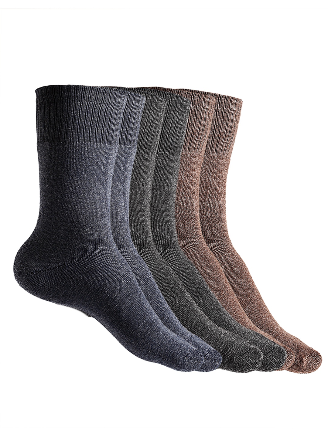 Texlon Men Pack Of 3 Assorted Calf-Length Socks
