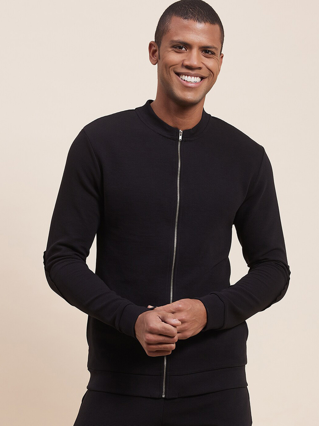 

MASCLN SASSAFRAS Men Black Bomber Jacket