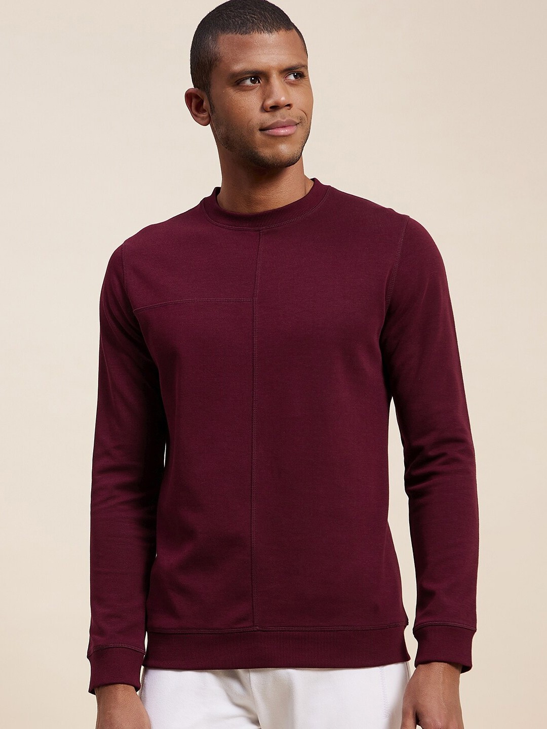 

MASCLN SASSAFRAS Men Maroon Sweatshirt