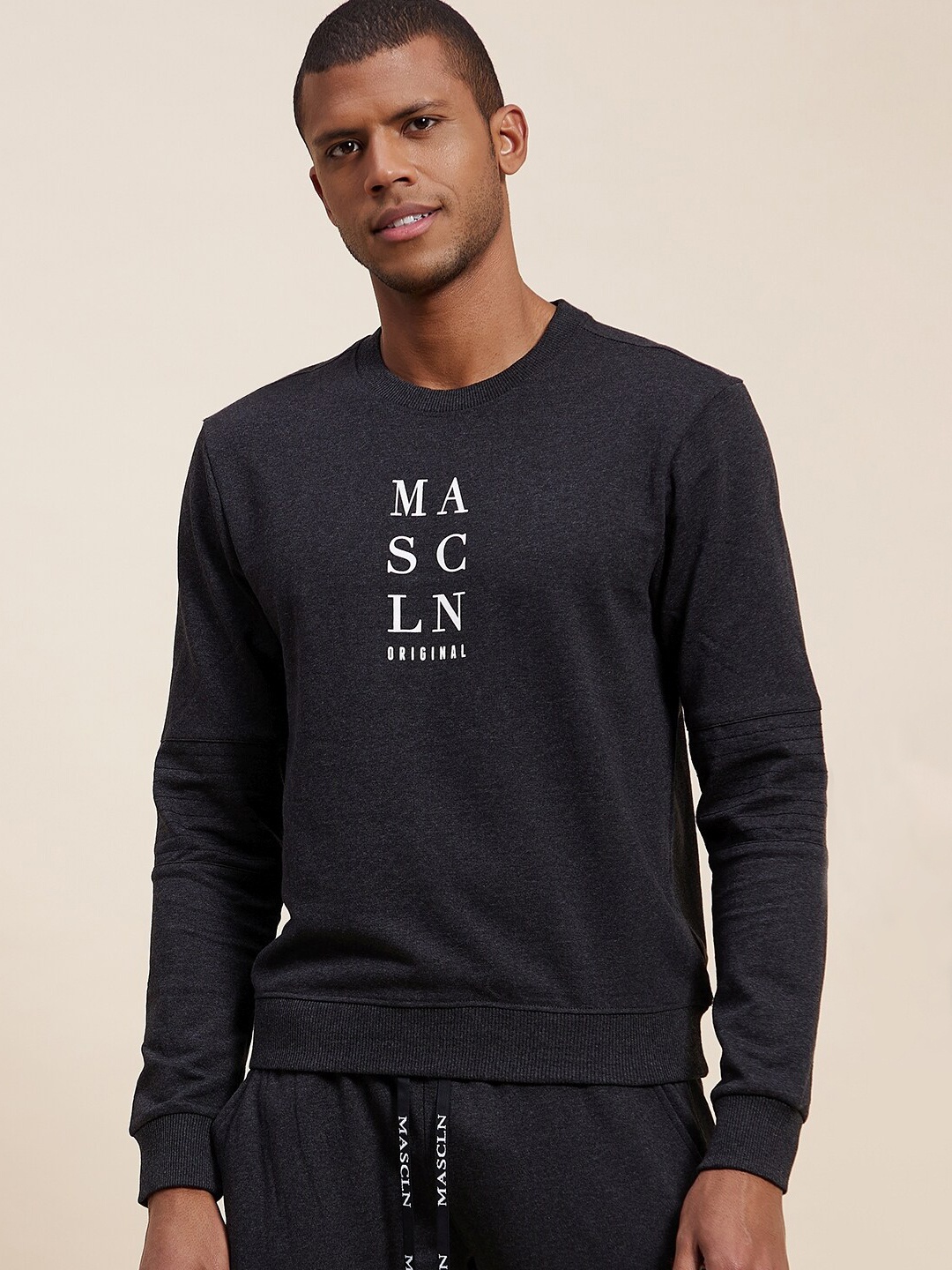 

MASCLN SASSAFRAS Men Grey Printed Sweatshirt