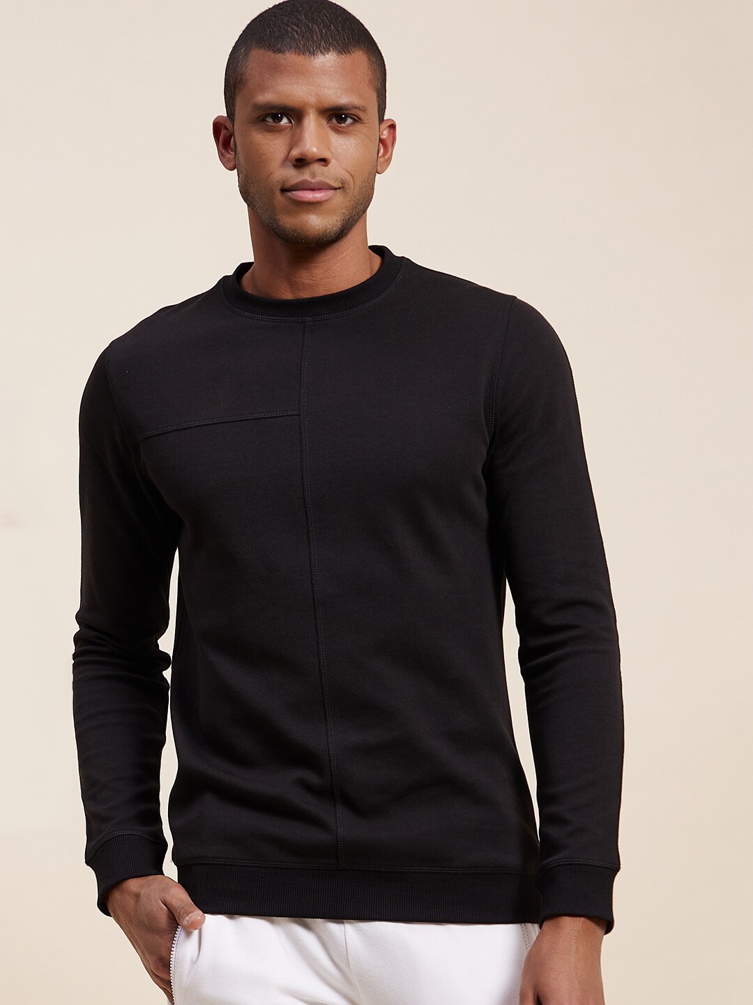 

MASCLN SASSAFRAS Men Black Sweatshirt