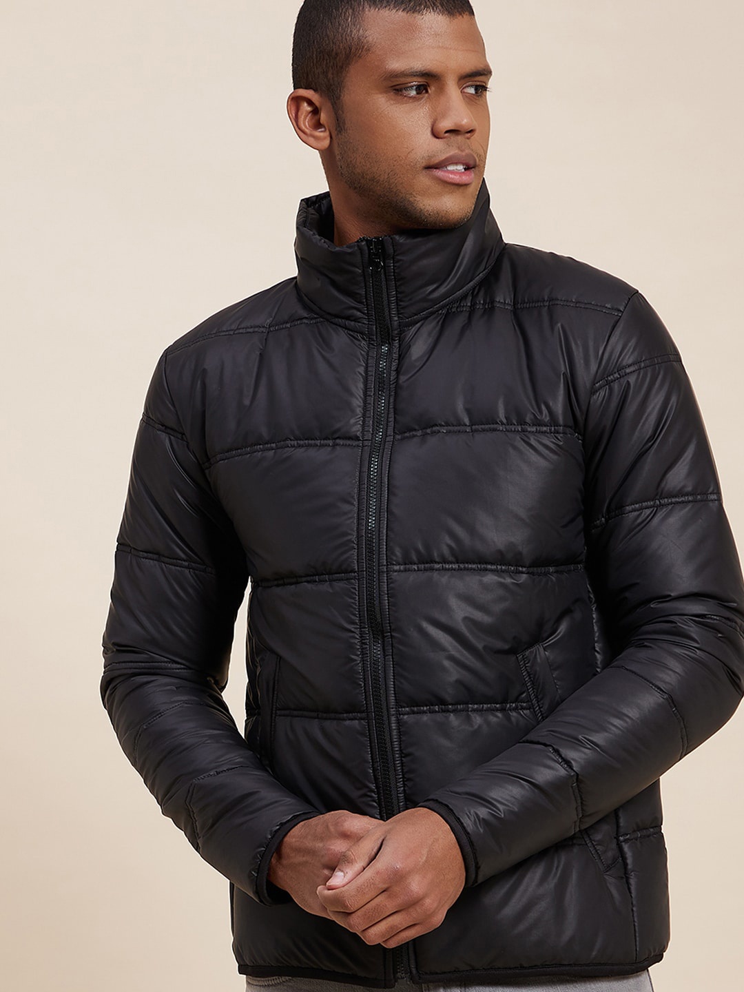 

MASCLN SASSAFRAS Men Black Puffer Jacket