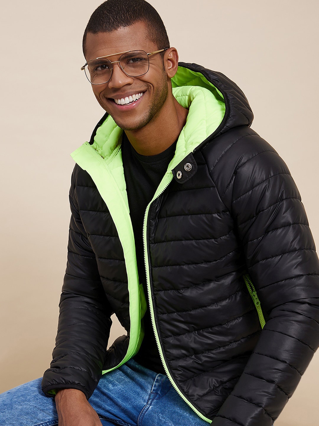 

MASCLN SASSAFRAS Men Black Puffer Jacket