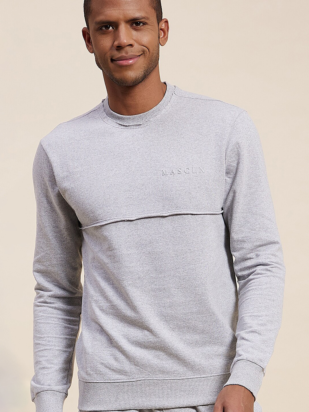

MASCLN SASSAFRAS Men Grey Sweatshirt