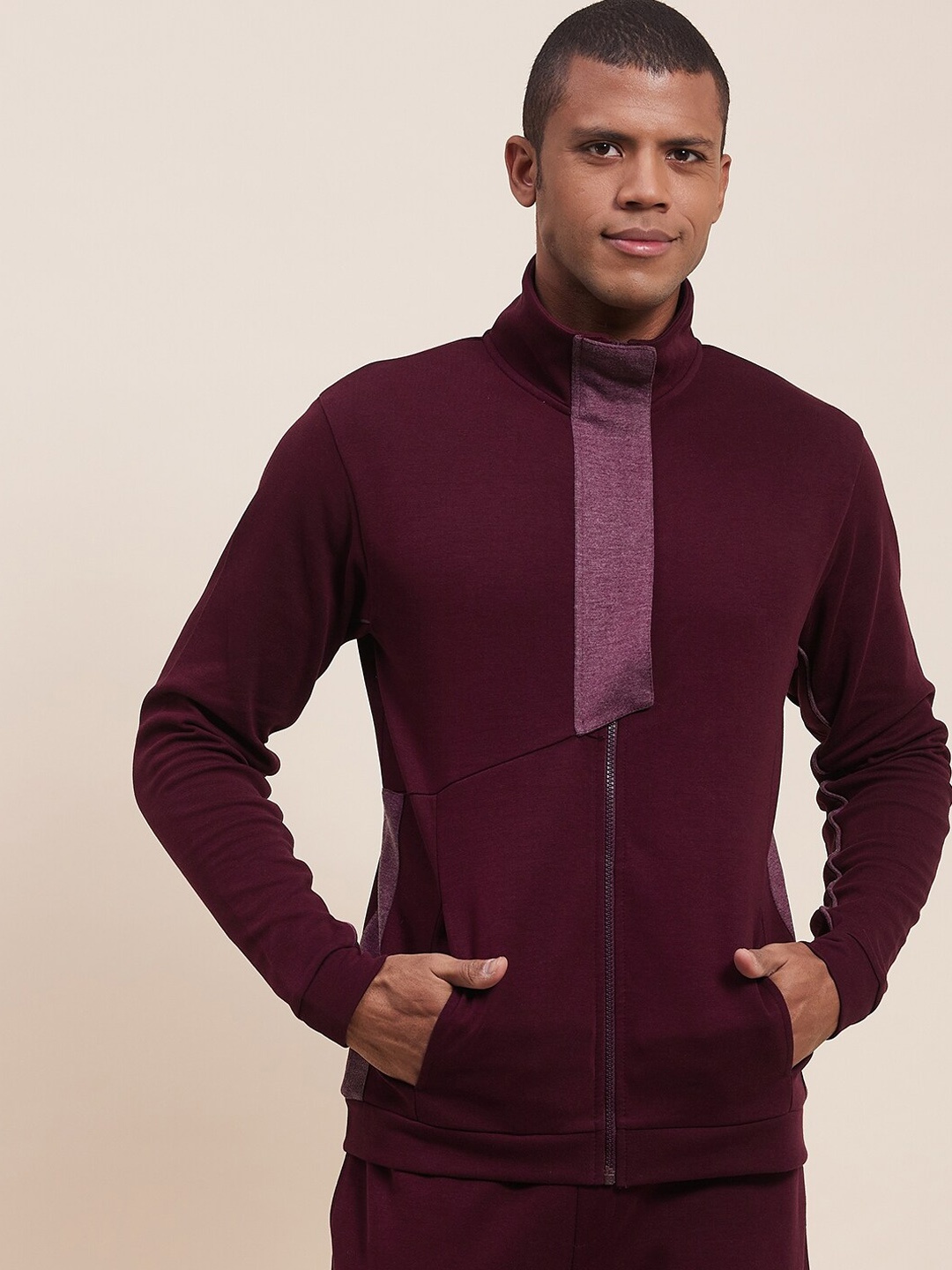 

MASCLN SASSAFRAS Men Burgundy Tailored Jacket
