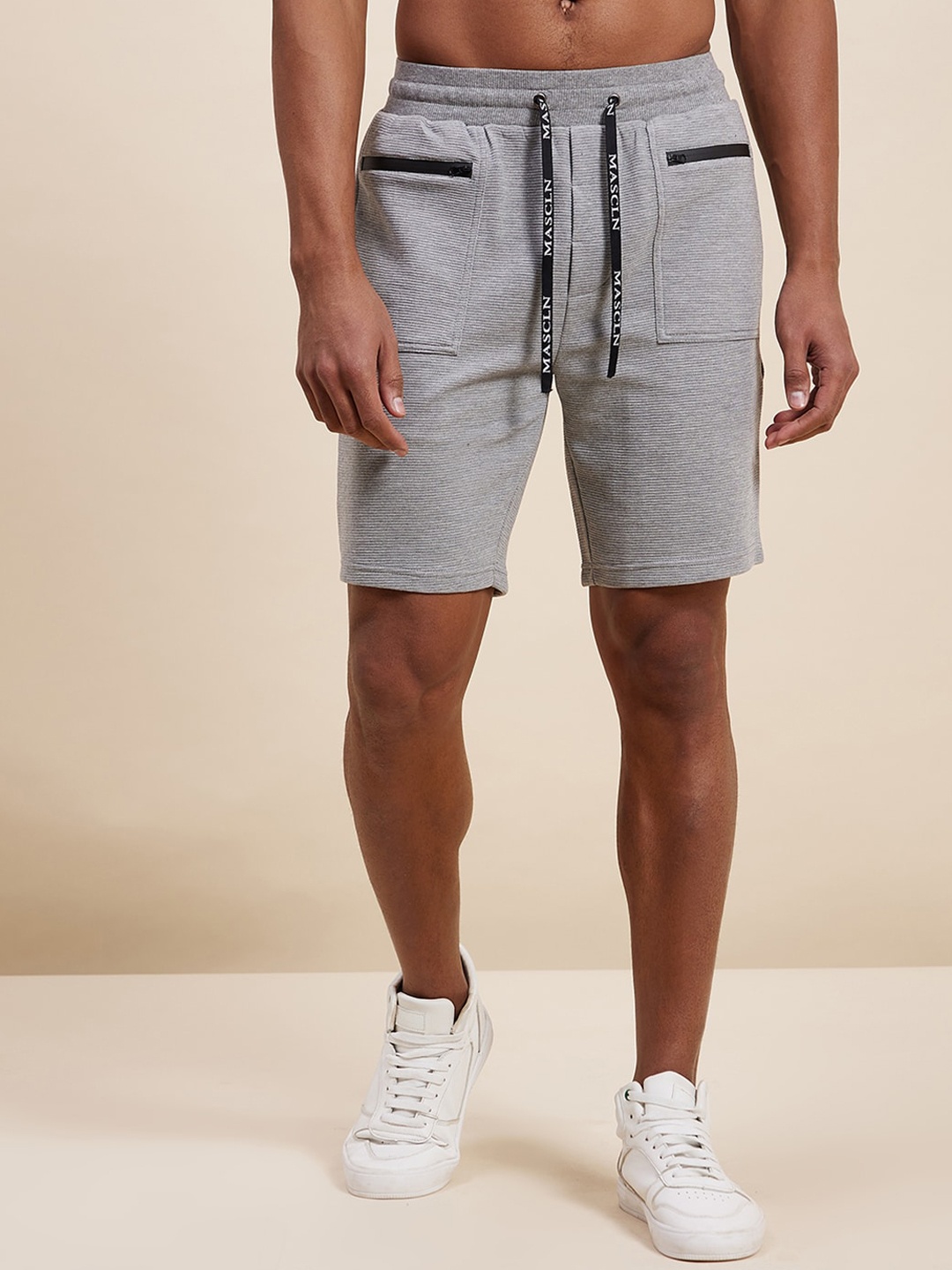 

MASCLN SASSAFRAS Men Grey Shorts