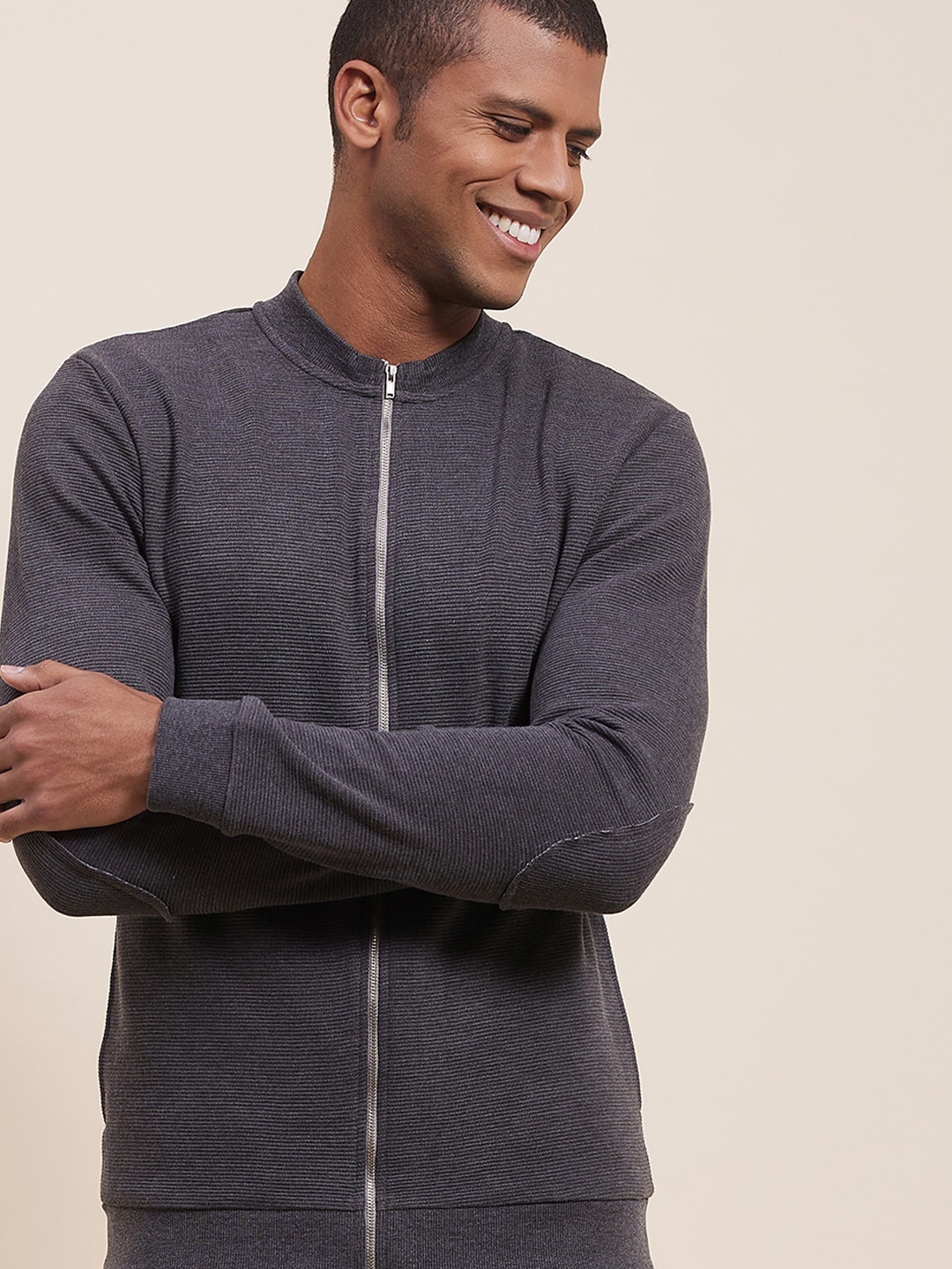 

MASCLN SASSAFRAS Men Charcoal Sporty Jacket