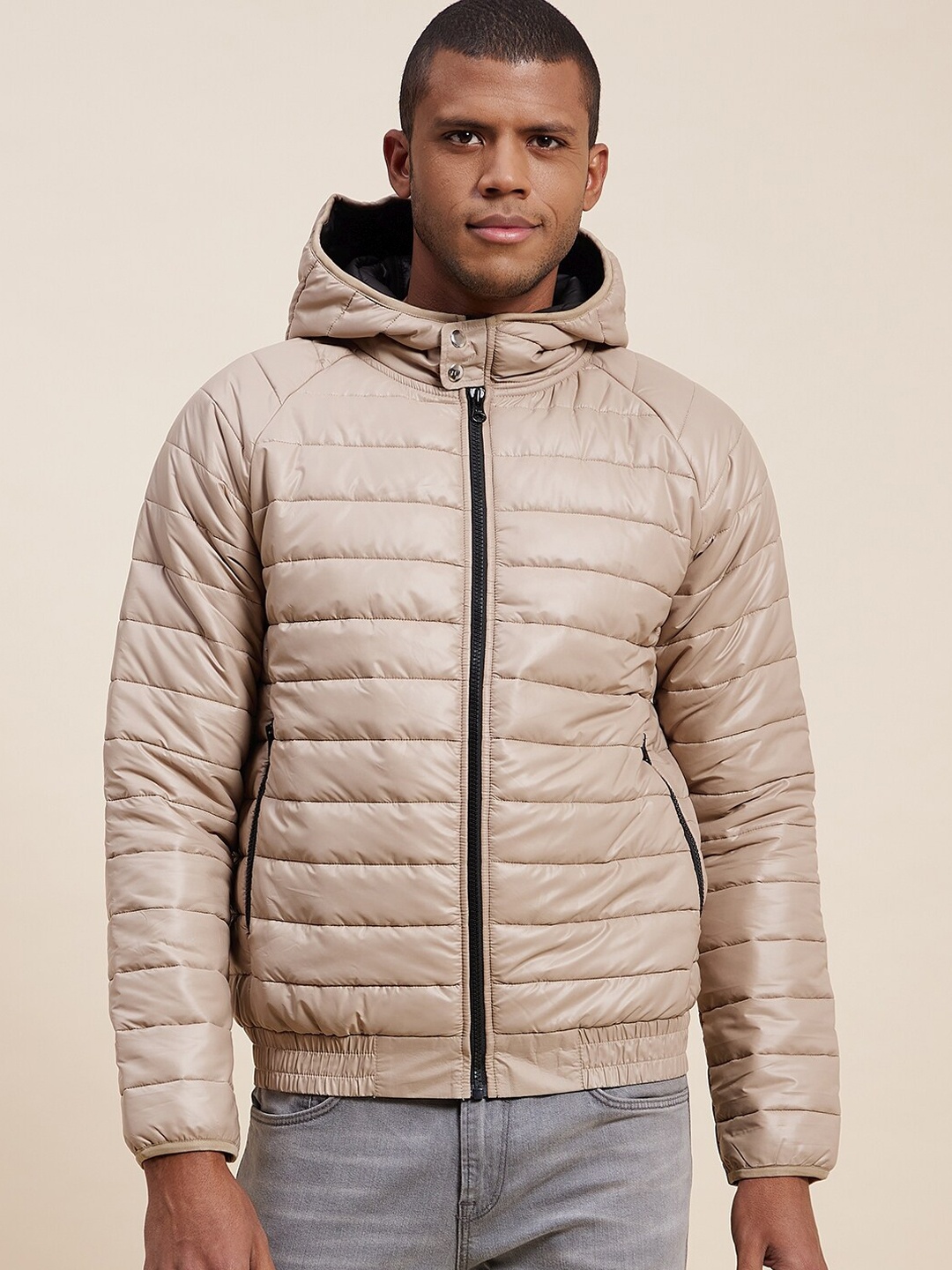 

MASCLN SASSAFRAS Men Khaki Puffer Jacket