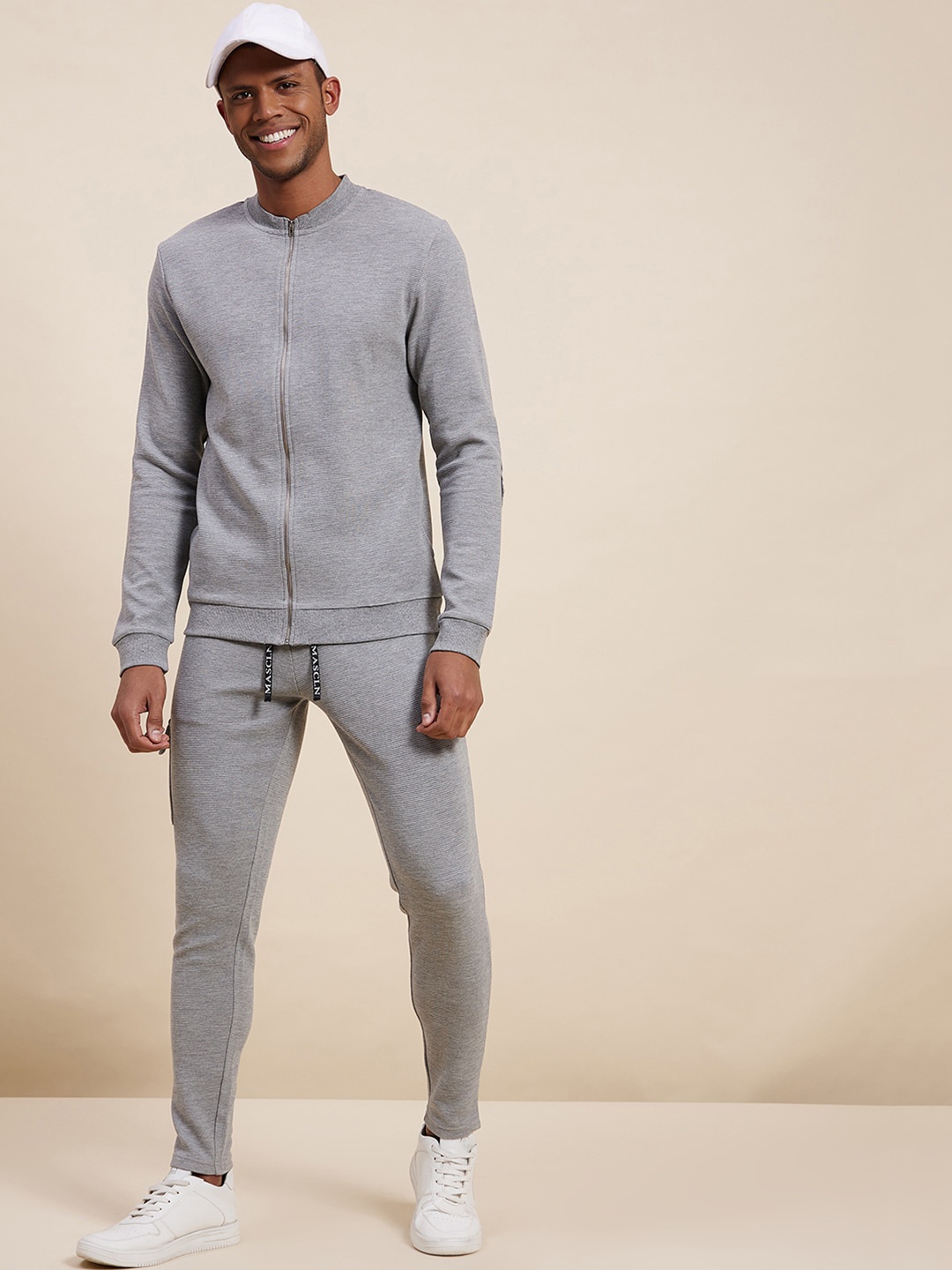 

MASCLN SASSAFRAS Men Grey Bomber Jacket