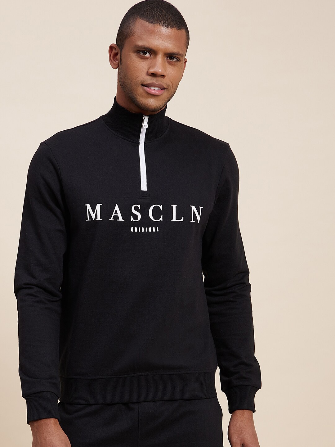 

MASCLN SASSAFRAS Men Black Printed Sweatshirt
