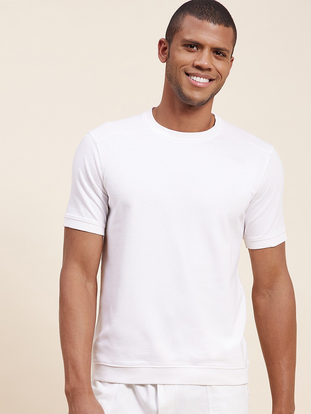 

MASCLN SASSAFRAS Men White Sweatshirt