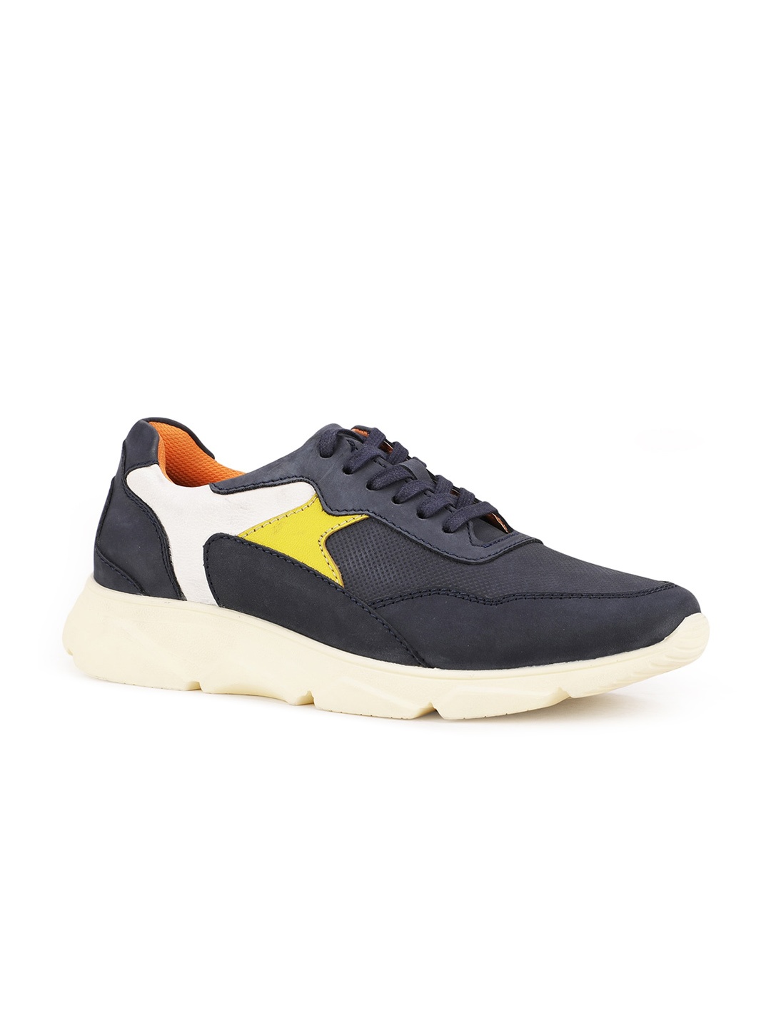

Bata Men Navy Blue Colourblocked Leather Sneakers