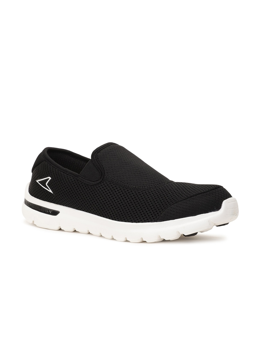 

Power Men Black Woven Design Slip-On Sneakers