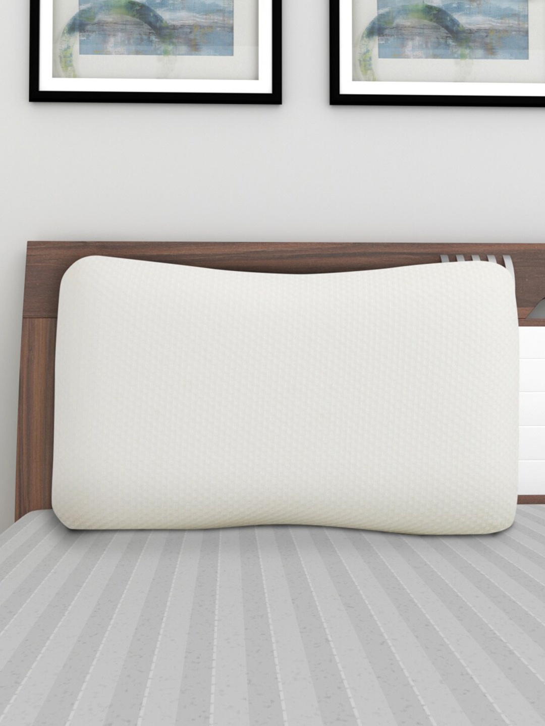 

Home Centre White & Beige Rectangle Sleep Pillow