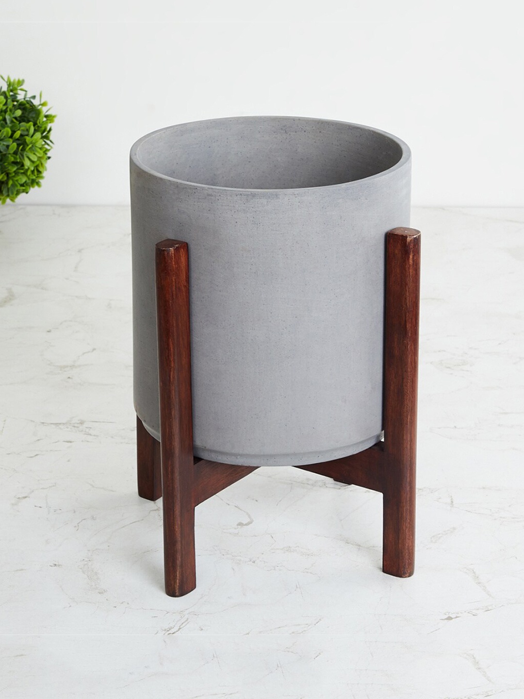 

Home Centre Grey Polyresin Planter With Stand