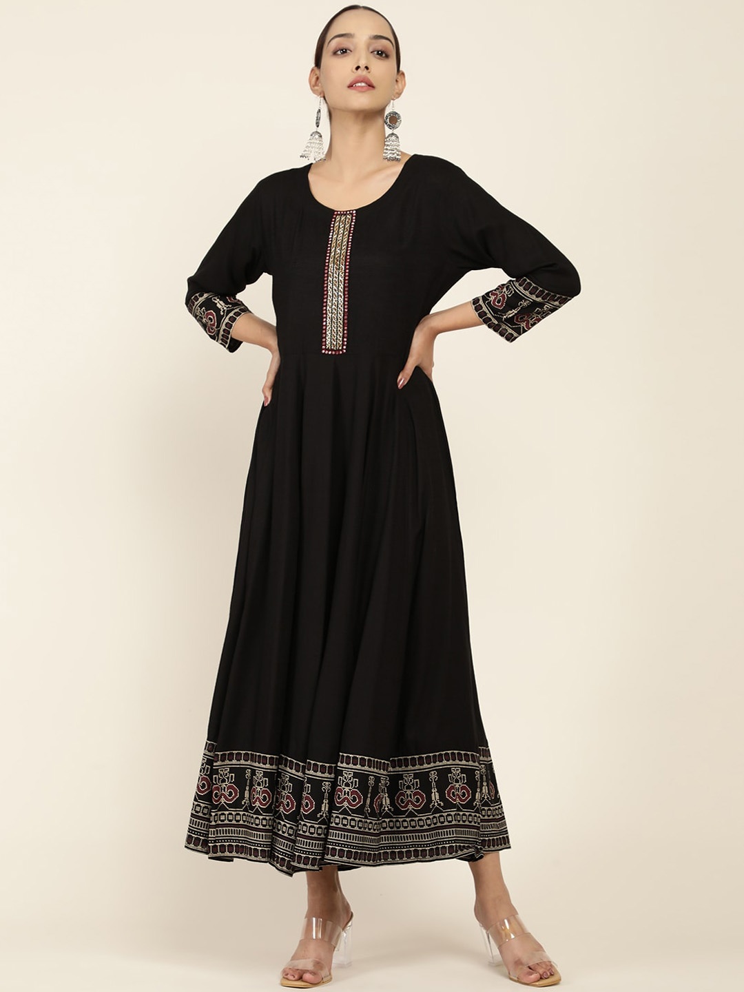 

Soch Women Black Ethnic Motifs Yoke Design Anarkali Kurta