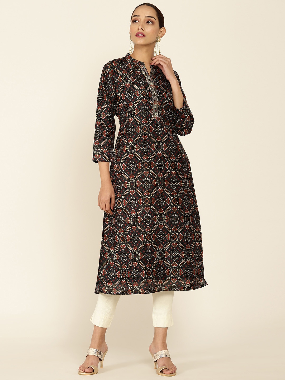 

Soch Women Black Printed Kurta