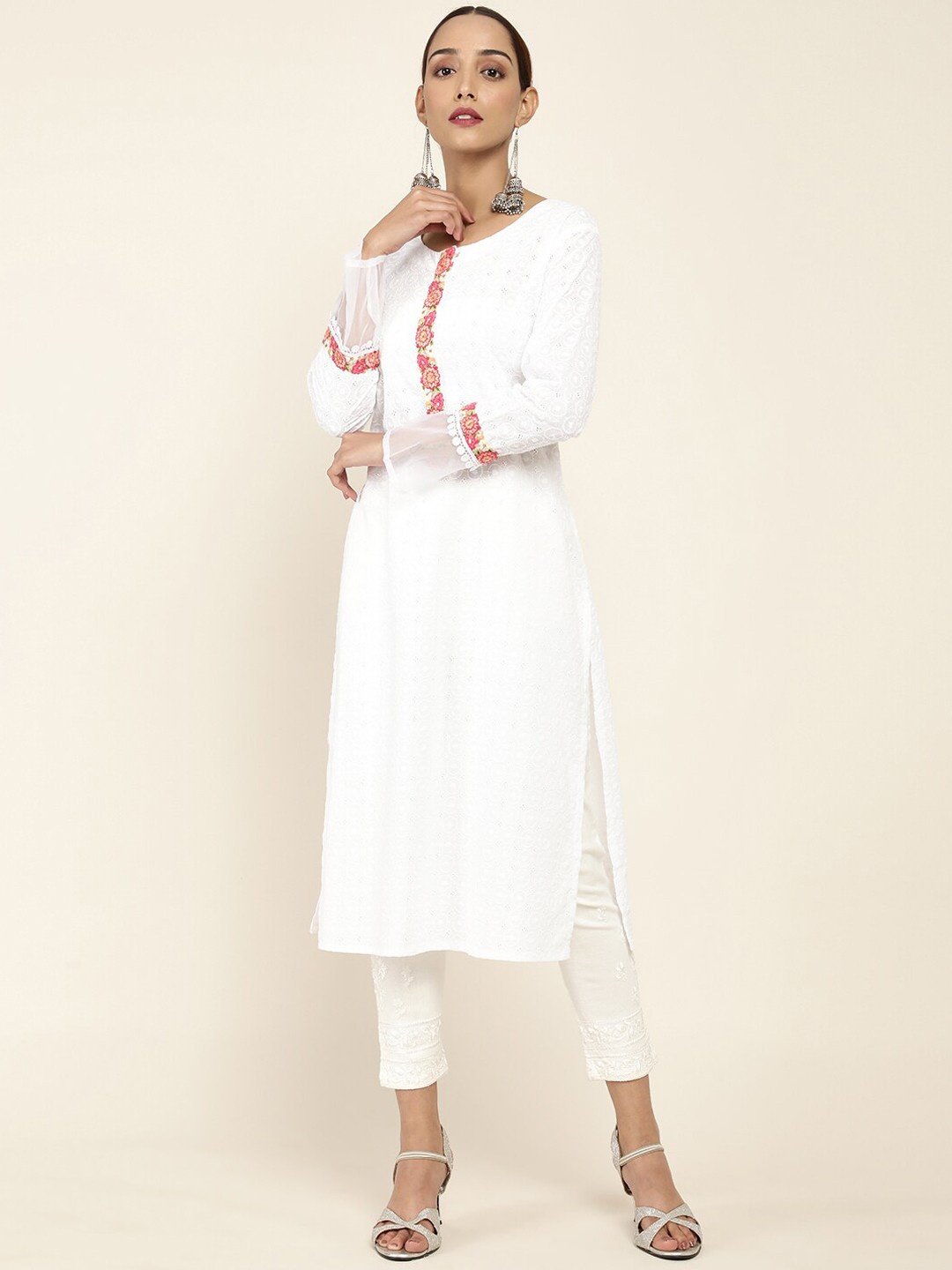 

Soch Women Off White Embroidered Kurta