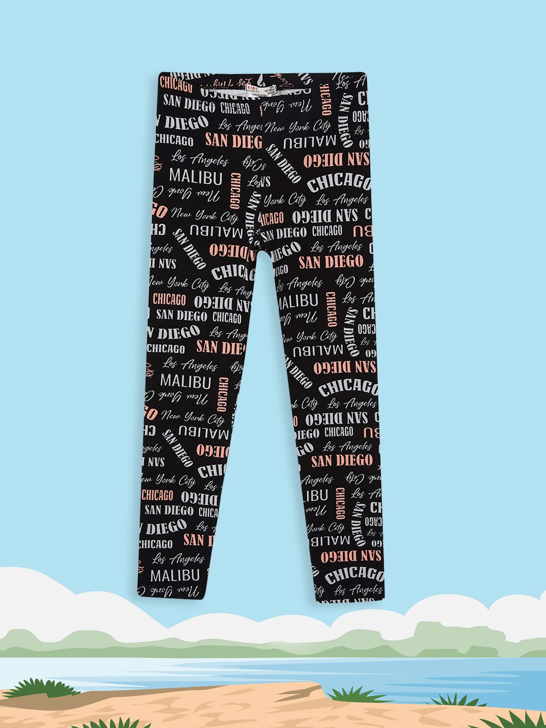 

DeFacto Girls Black & Light Grey Printed Leggings