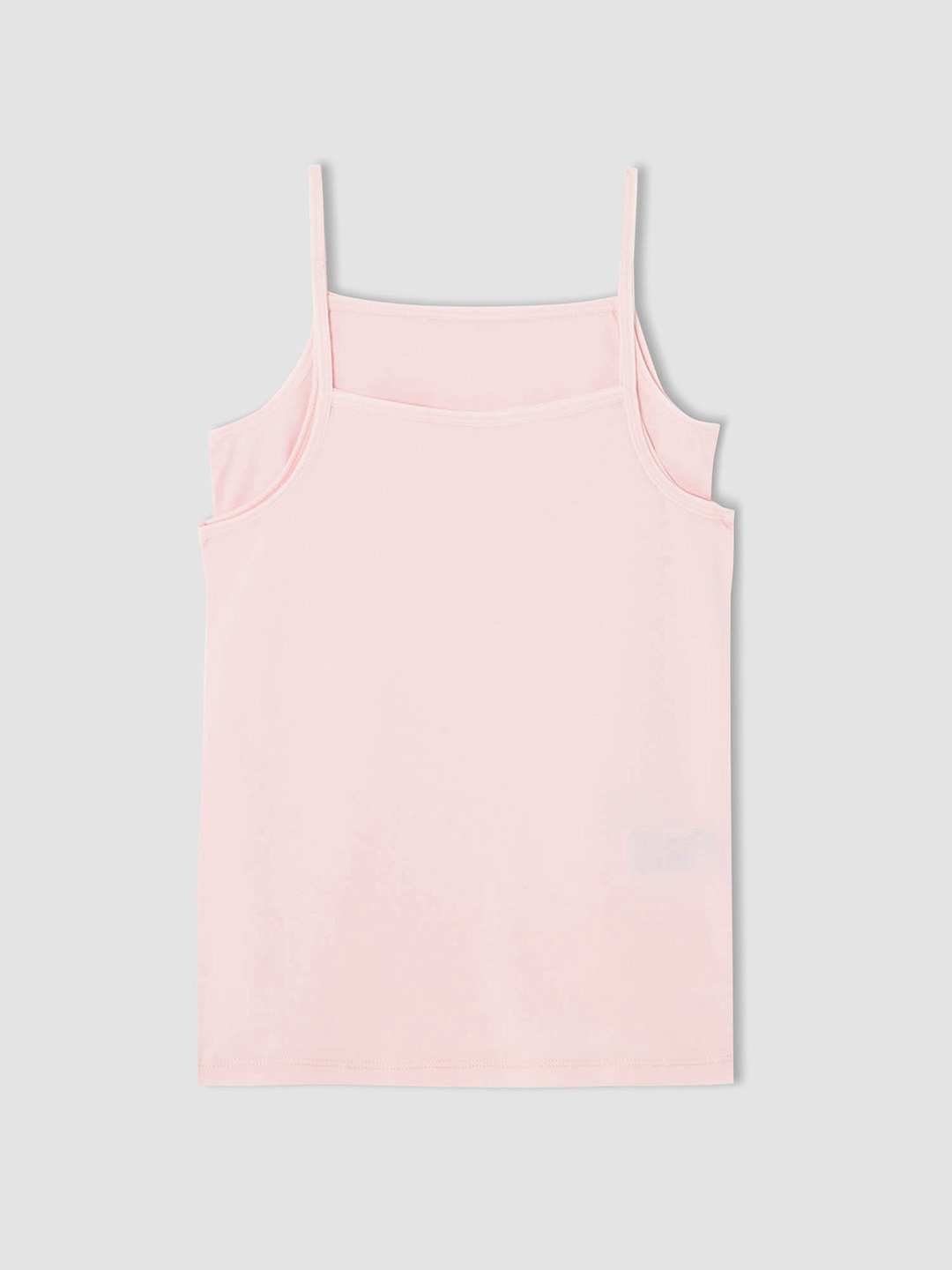

DeFacto Girls Set Of 2 Pink Solid Pure Cotton Camisole
