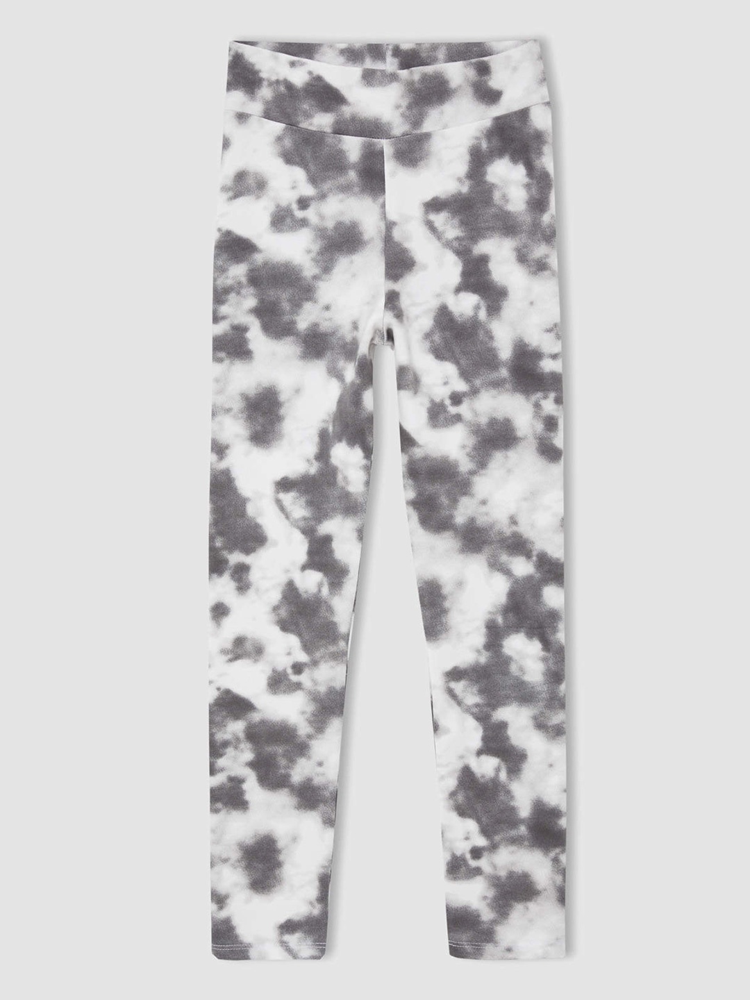 

DeFacto Girls White & Charcoal Grey Dyed Ankle Length Leggings