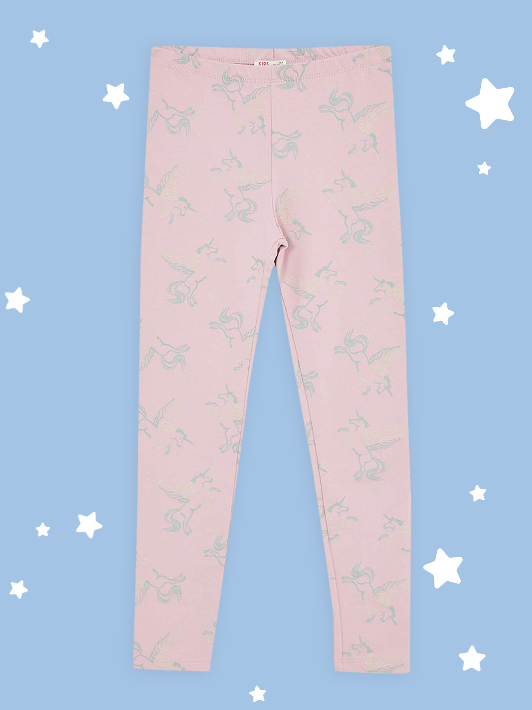 

DeFacto Girls Pink & Green Conversational Print Ankle Length Leggings