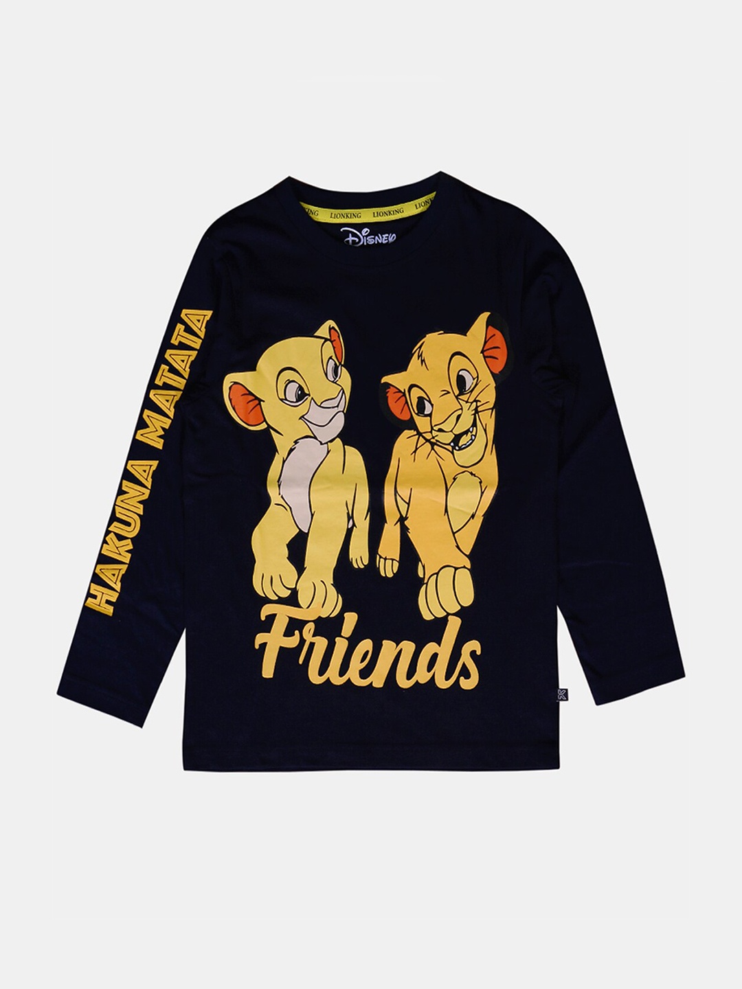 

KINSEY Boys Navy Blue Lion King Printed Bio Finish T-shirt