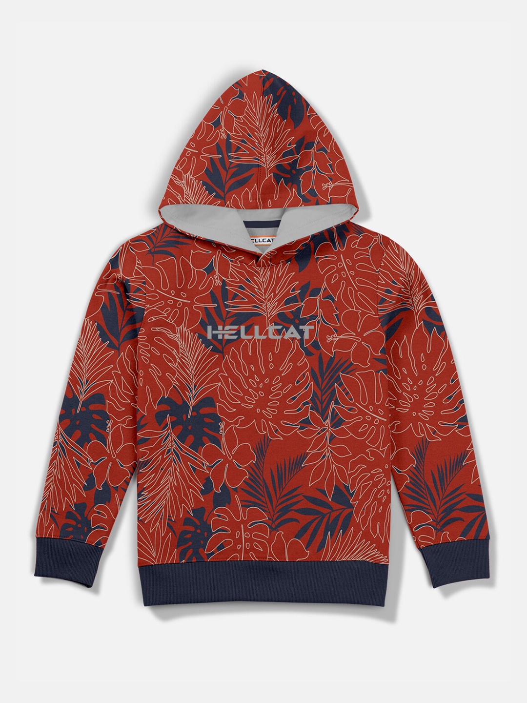 

HELLCAT Boys Rust Printed Hooded Sweatshirt