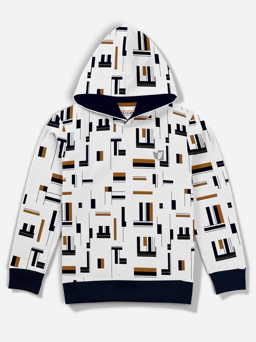 

HELLCAT Boys White Printed Hooded Sweatshirt