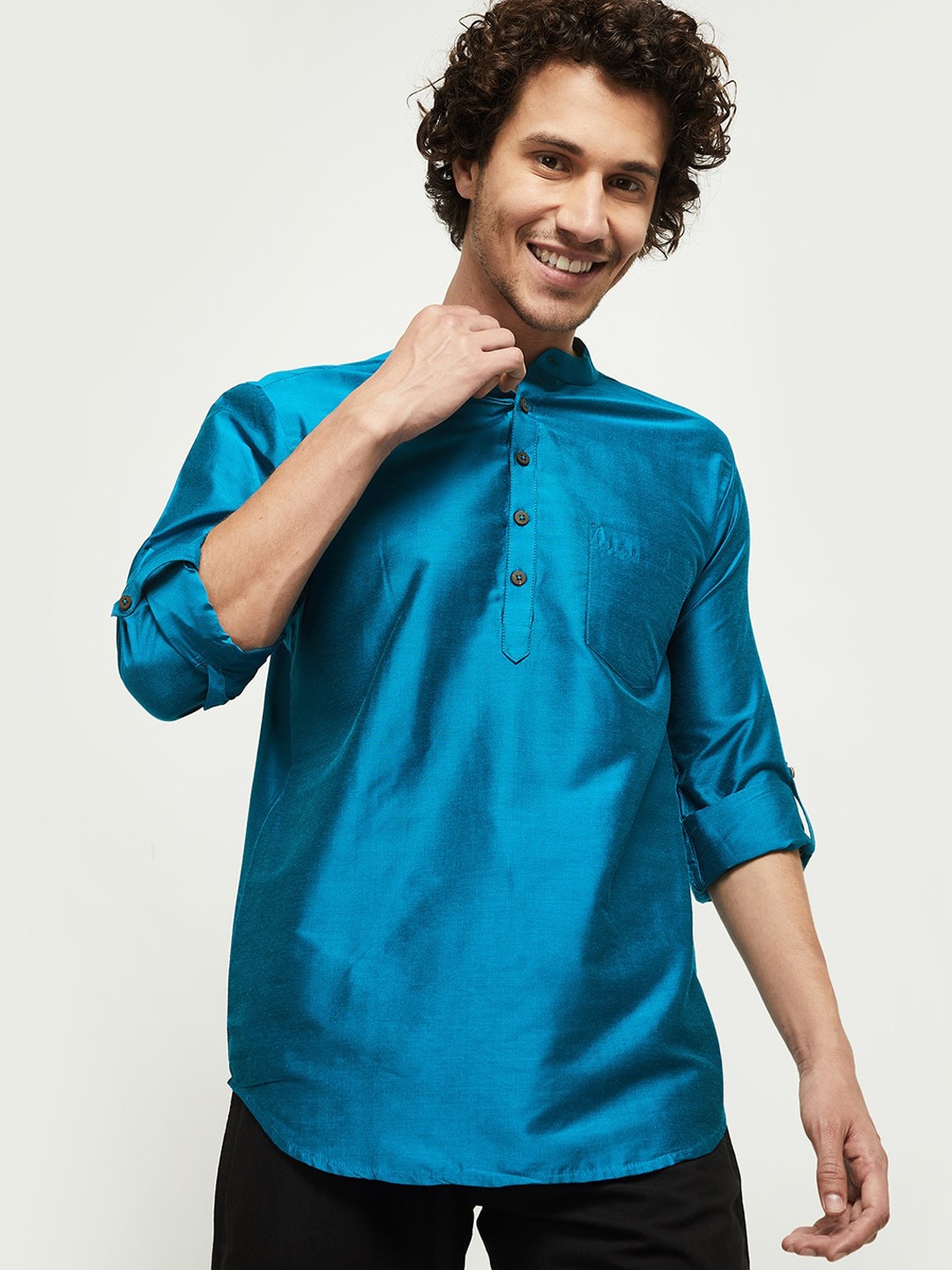 

max Men Teal Kurta