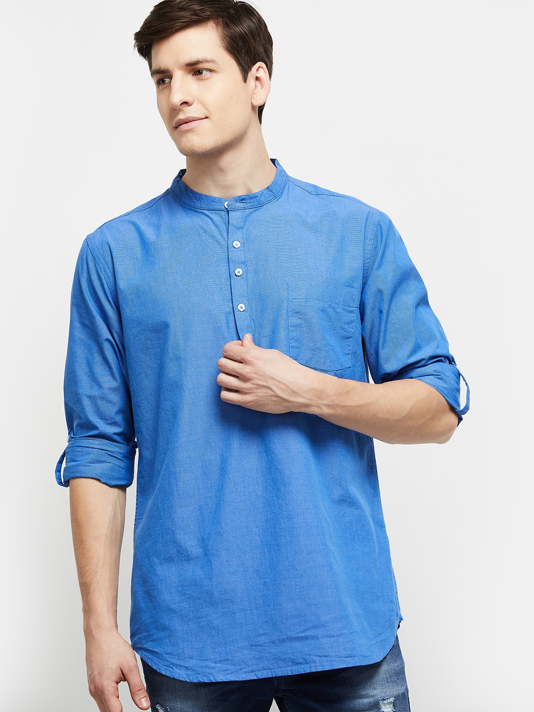 

max Men Blue Kurta