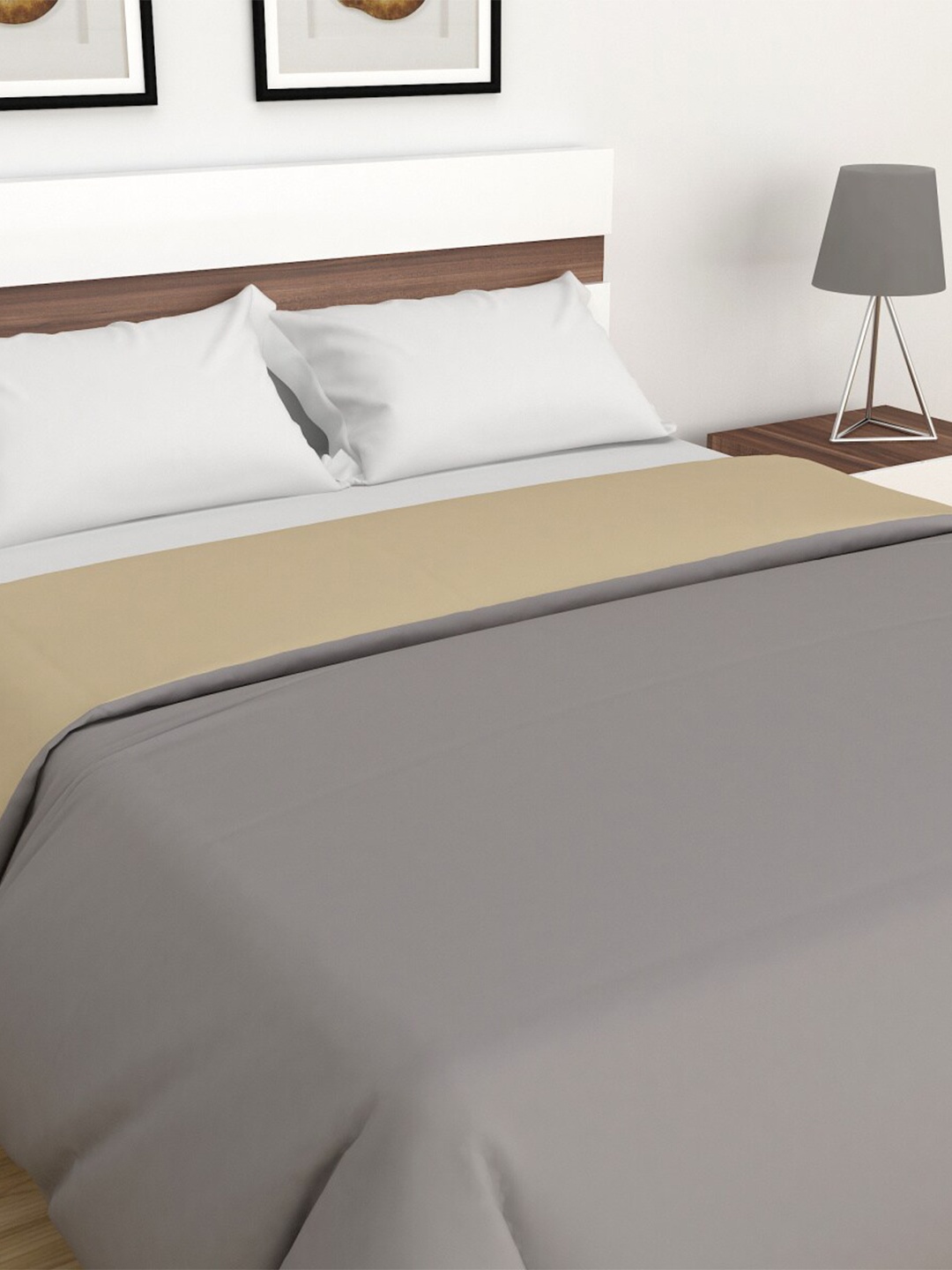 

Home Centre Brown & Grey Summer 233 GSM Double Bed Comforter