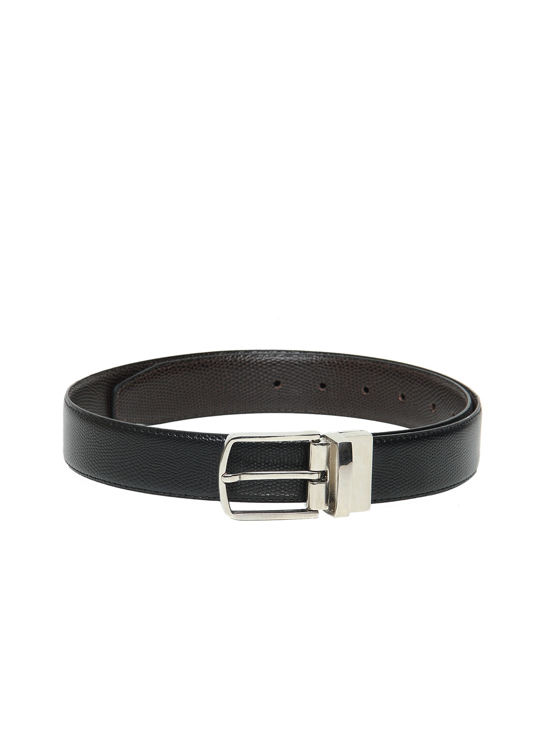 

Calvadoss Men Black & Brown Textured Reversible Belt
