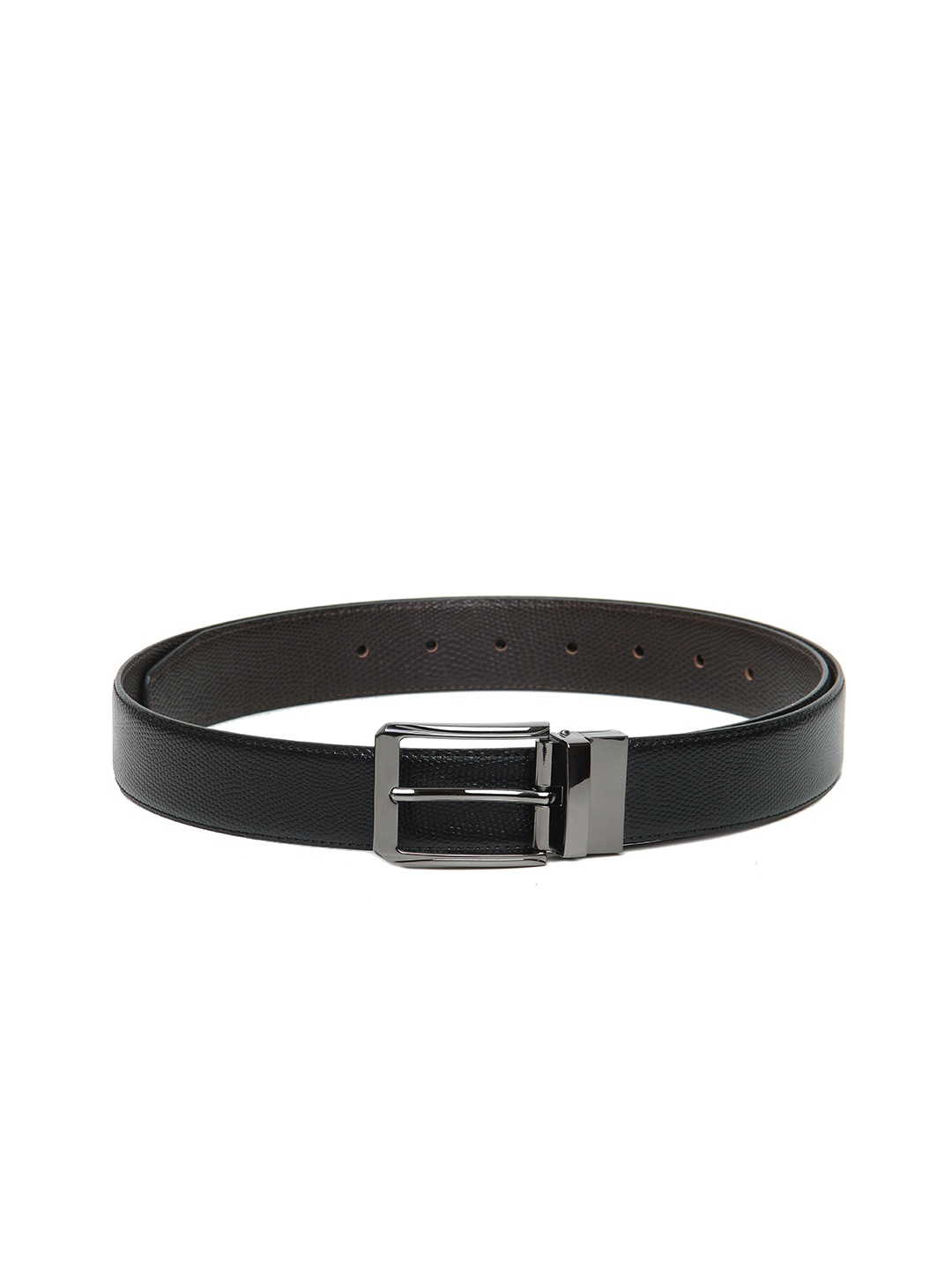 

Calvadoss Men Black Textured Reversible Formal Belt