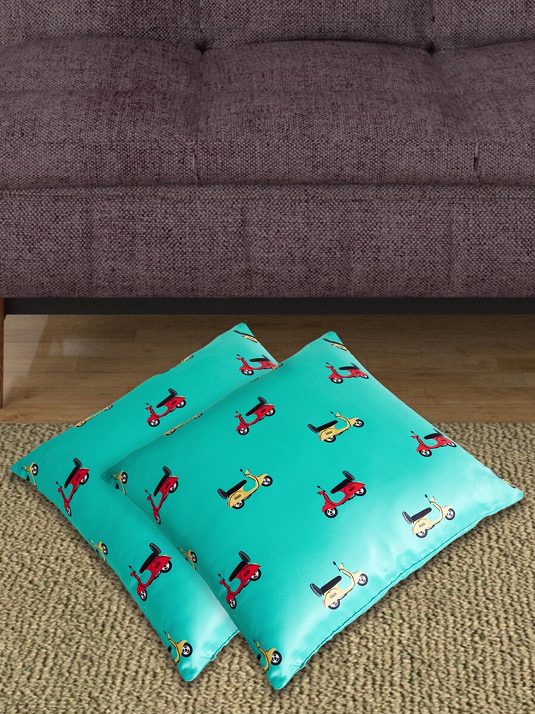 

Home Centre Blue & Yellow Set of 2 Abstract Square Cushion Covers