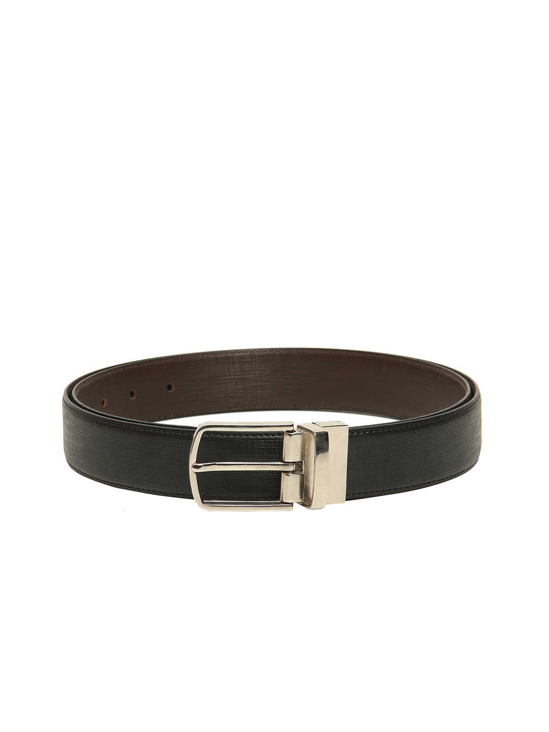 

Calvadoss Men Black & Brown Textured Reversible Formal Belt