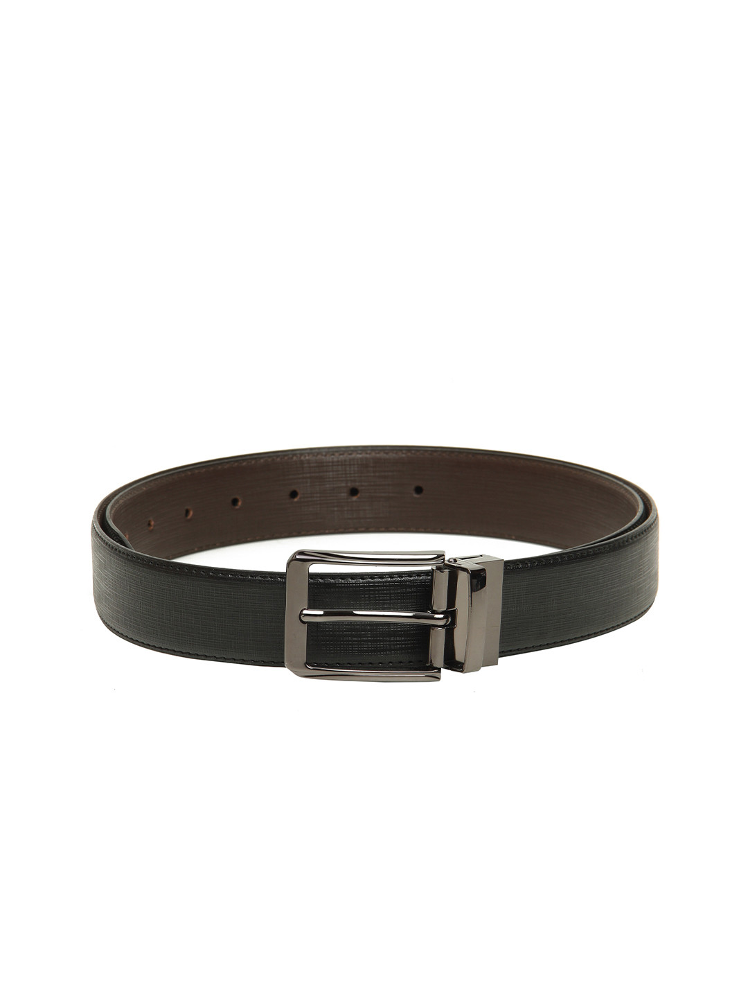 

Calvadoss Men Black & Brown Textured Reversible Formal Belt