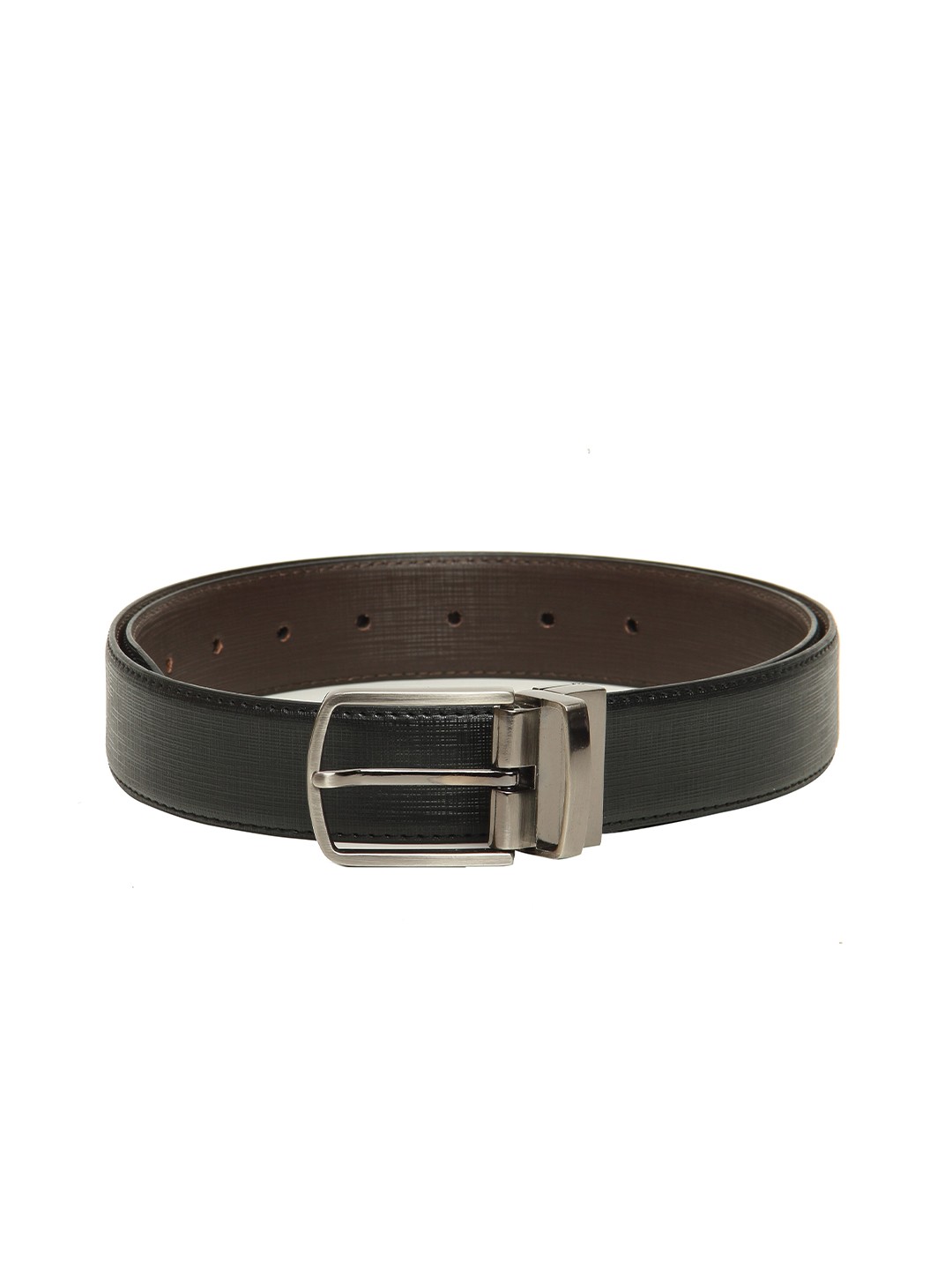 

Calvadoss Men Black Textured Formal Belt
