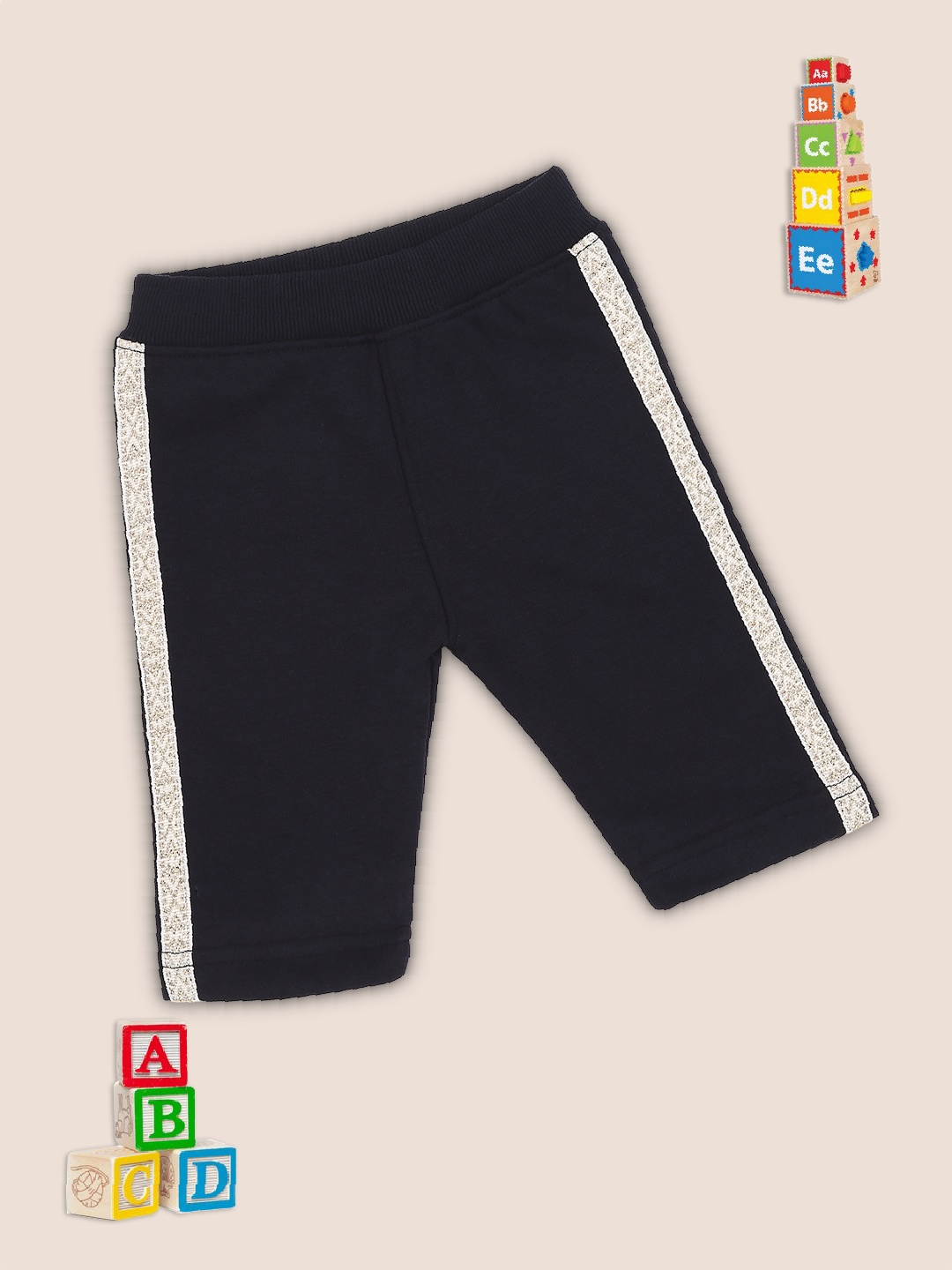 

MeeMee Infant Girls Navy Blue Solid Track Pants